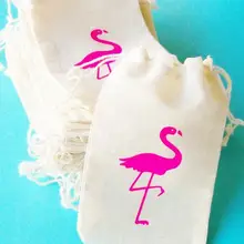 Изготовленный На Заказ текст Фламинго Свадьба девичник похмелья восстановление выживания набор пользу муслиновые мешки прием гостей в доме невесты goodie сумки