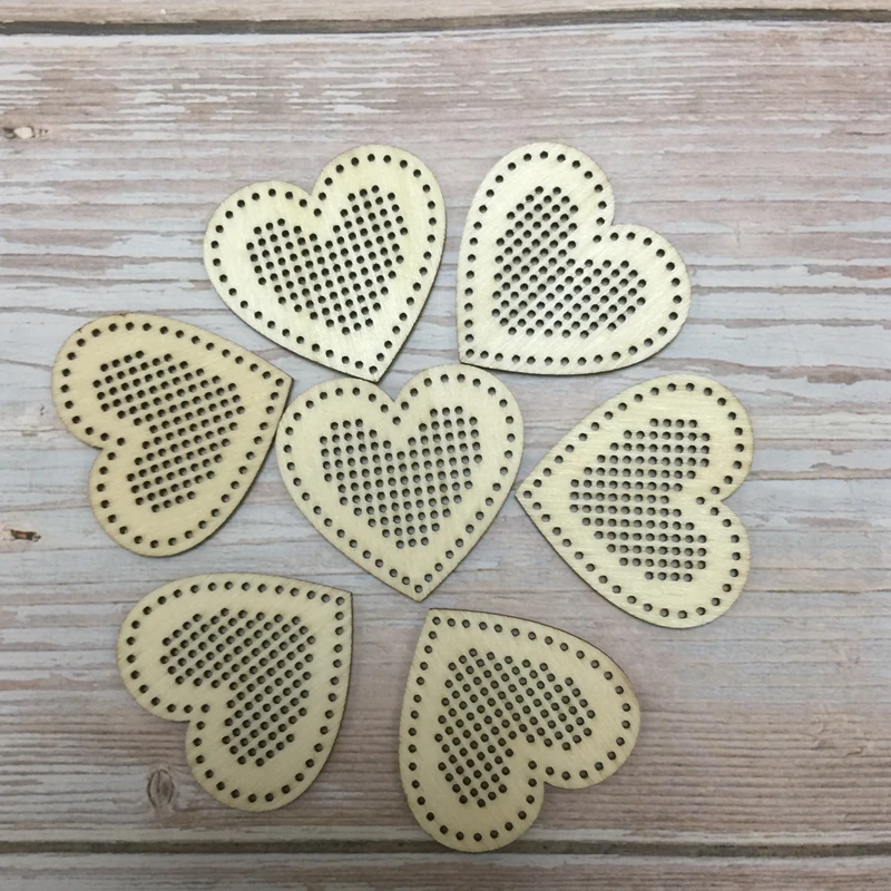 set of30 pcs 4cm wooden hearts shaped earring cross heart pendant heart necklace (1)