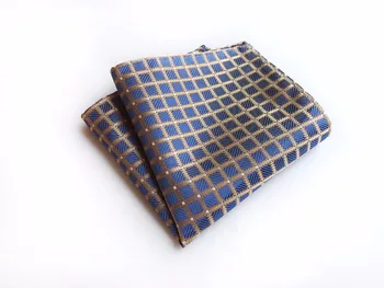 

25*25 cm Grids Plaids Men Silk Satin Pocket Square Handkerchief