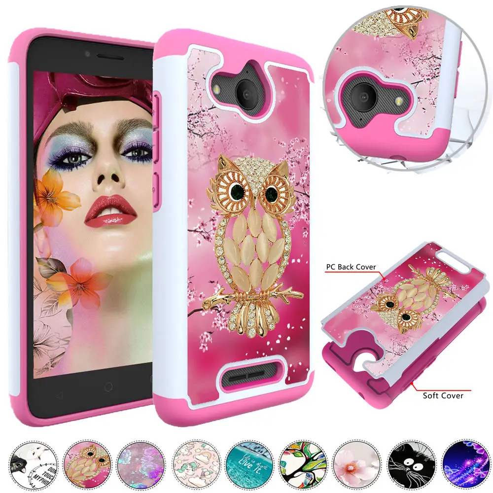 

for Alcatel Tetra 5041C Dual Layer Hybrid Armor Case Shockproof Soft TPU & Hard Back Cover For Alcatel Tetra TCL 5041Cute shells