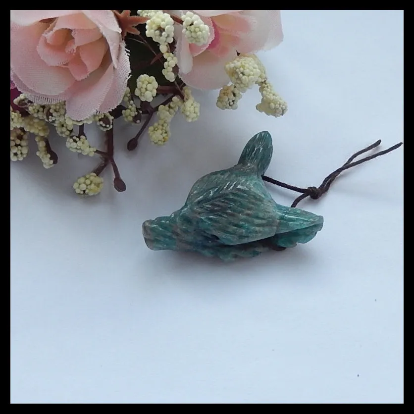 

Hot sale!!Carved Blue Apatite wolf Head Pendant,35x25x12mm,11.3g
