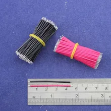 200 шт pcb припой кабель 26AWG 4,5 см Fly Перемычка провода кабель оловянные проводящие провода красного и черного цвета каждый 100 шт