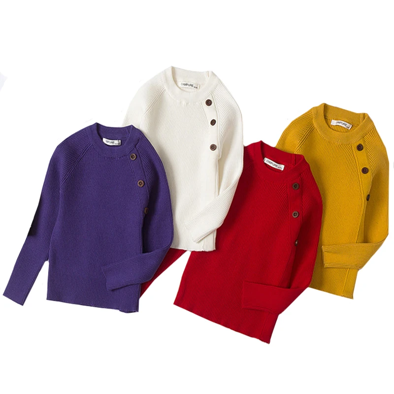 

Baby Girls Sweaters Cotton Collar Pullover Spring Autumn Winter Children Clothing Kids Girl Sweater Small round neck sweater