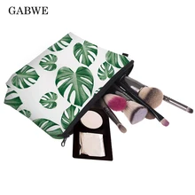 GABWE Модная стильная тропическая Пальма с принтом из зеленых листьев свежая Сумка-косметичка чехол для женщин Kosmetyczka Neceser Maquillaje