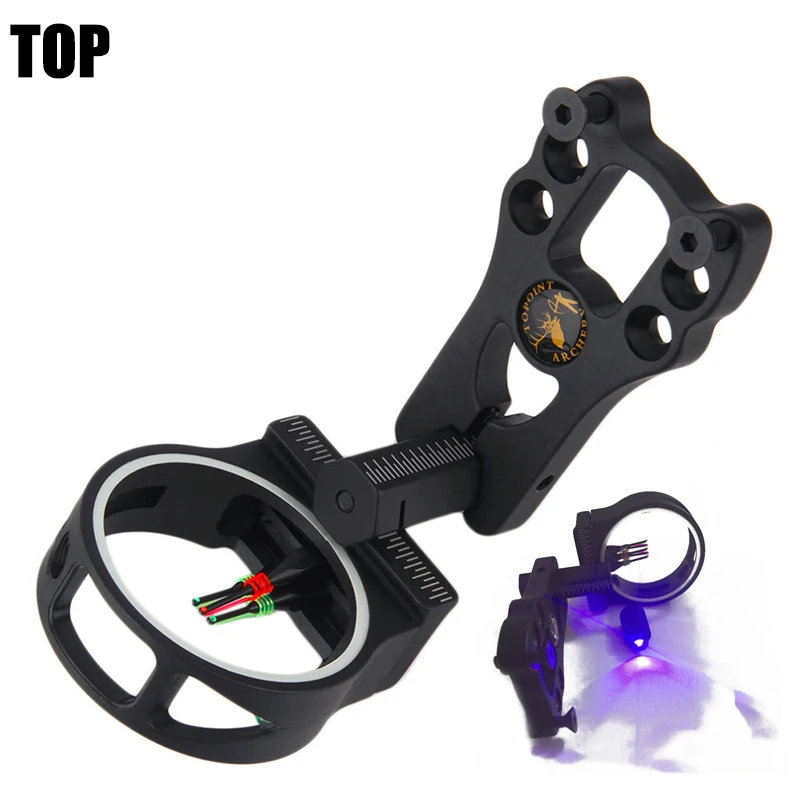 Hunting Adjustable Compound Bow Sight 5 Pin with Light Optic Archery