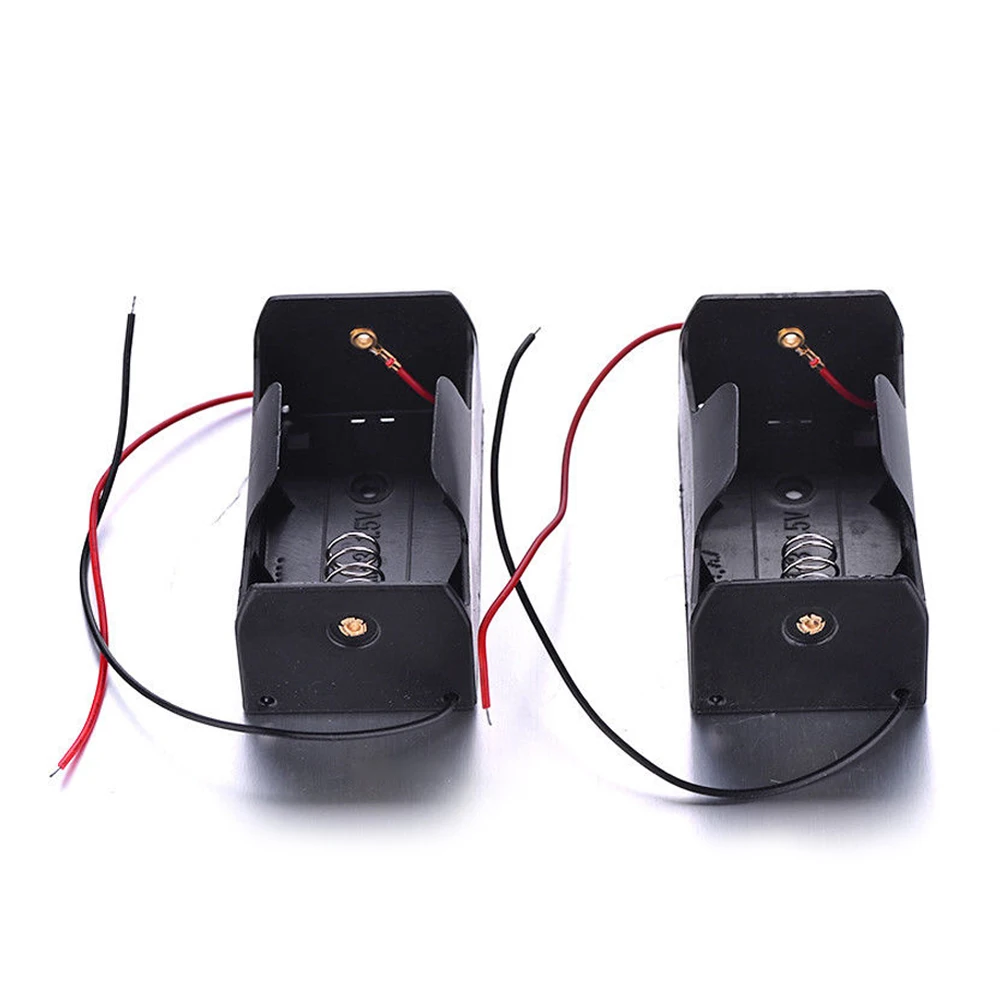 

1pc 1 Slot DIY Battery Storage Box Case Rechargeable 1.5V D Size Battery Storage Cell Holder Spring Clip Design with Lead Wires