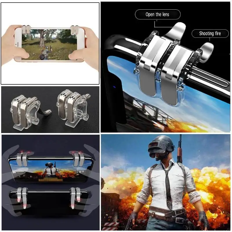 VAKIND For PUBG Mobile Gaming Trigger Fire Button Smartphone Gamepad Joystick Aim Key L1R1 Shooter Controller For iPhone Android VAKIND For PUBG Mobile Gaming Trigger Fire Button Smartphone Gamepad Joystick Aim Key L1R1 Shooter Controller For iPhone Android