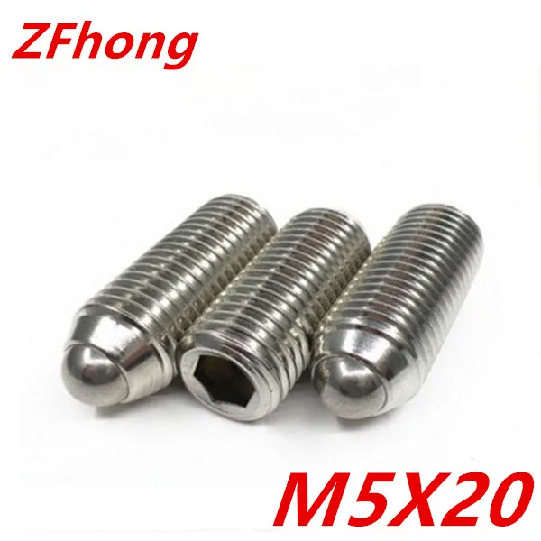 

20pcs M5*20 Stainless Steel Hex Socket Spring Ball Plunger Set Screws