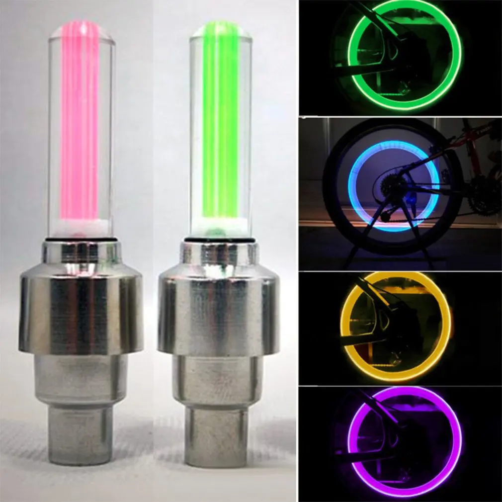 Clearance 1PCS LED Super Bright Bike Bicycle Tyre Wheel Valve Cap Light LED Tyre Tire Valve Caps Wheel Spokes Light 5