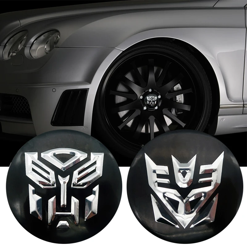 

4pc Auto Man Transformers Car Steering tire Wheel Center car sticker Hub Cap Badge Decals Symbol For BMW Audi Ford Renault Lada