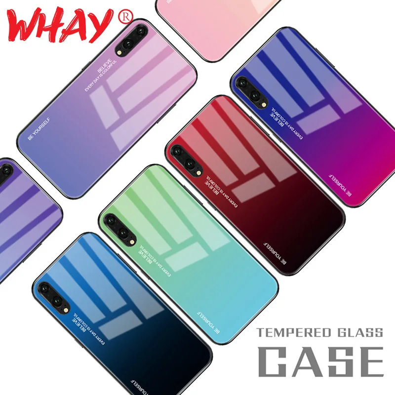 WHaY Phone Case For Huawei Honor 10 Lite Silicone Luxury Glass Magic 2 Note 9 8X Max P Smart Cases |