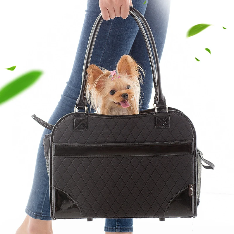 Dog Cat Pet Carrier Foldable Travel Tote Leopard Shoulder Bag Oxford Purse