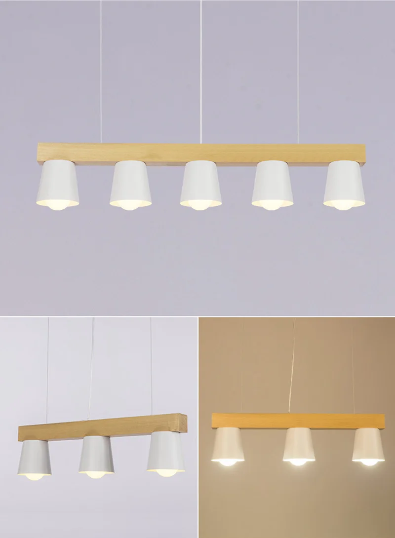 Japan Style Simple Wood Pendant Light Modern Black White Lampshade Wooden Pendant Lights Dining Room Hanging Lamp Kitchen Fixture (7)