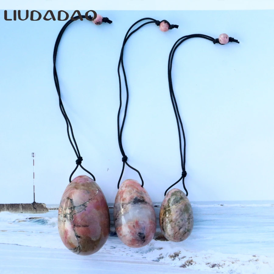 

Small Medium Large Set Rhodonite Yoni Eggs with Beads Soft Rope Eggs Ben Wa Ball For Women Kegel Exerciser Health Body Care Eggs
