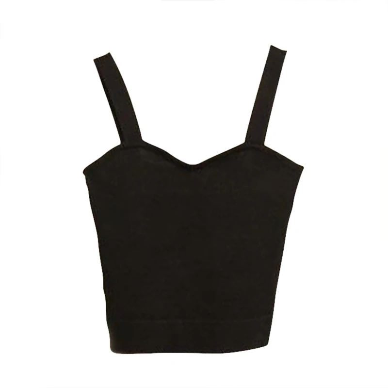 

Women Fashion Knitted Crop Tops Short Fashion Ladies Slim Camisole Top