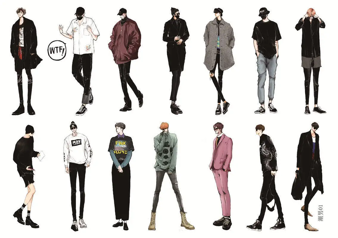 

1pc A5 size Uncut Trendy Fashion Boy decoration sticker DIY planner diary scrapbooking album sticker escolar