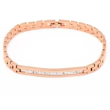 Желтый/розовое золото-Цвет Белый Круглый CZ Классический браслет для женщин без никеля