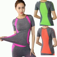 New Style Yoga Gym Compression Tights Women’s Sport T-shirts Dry Quick Running Short Sleeve Fitness Women Clothes Tees tops