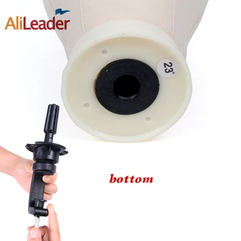 AliLeader Styrofoam Canvas Wig Head With Stand Block Hair Cap For Making Wigs White Mannequin Head Curved Needle Mesh Dome Caps 4