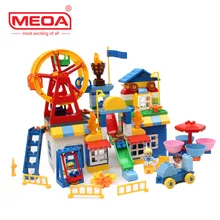 158 шт большие кирпичи колесо обозрения парк развлечений для творческих кирпичных игрушек Детский образовательный строительные блоки, совместимые с Duploe