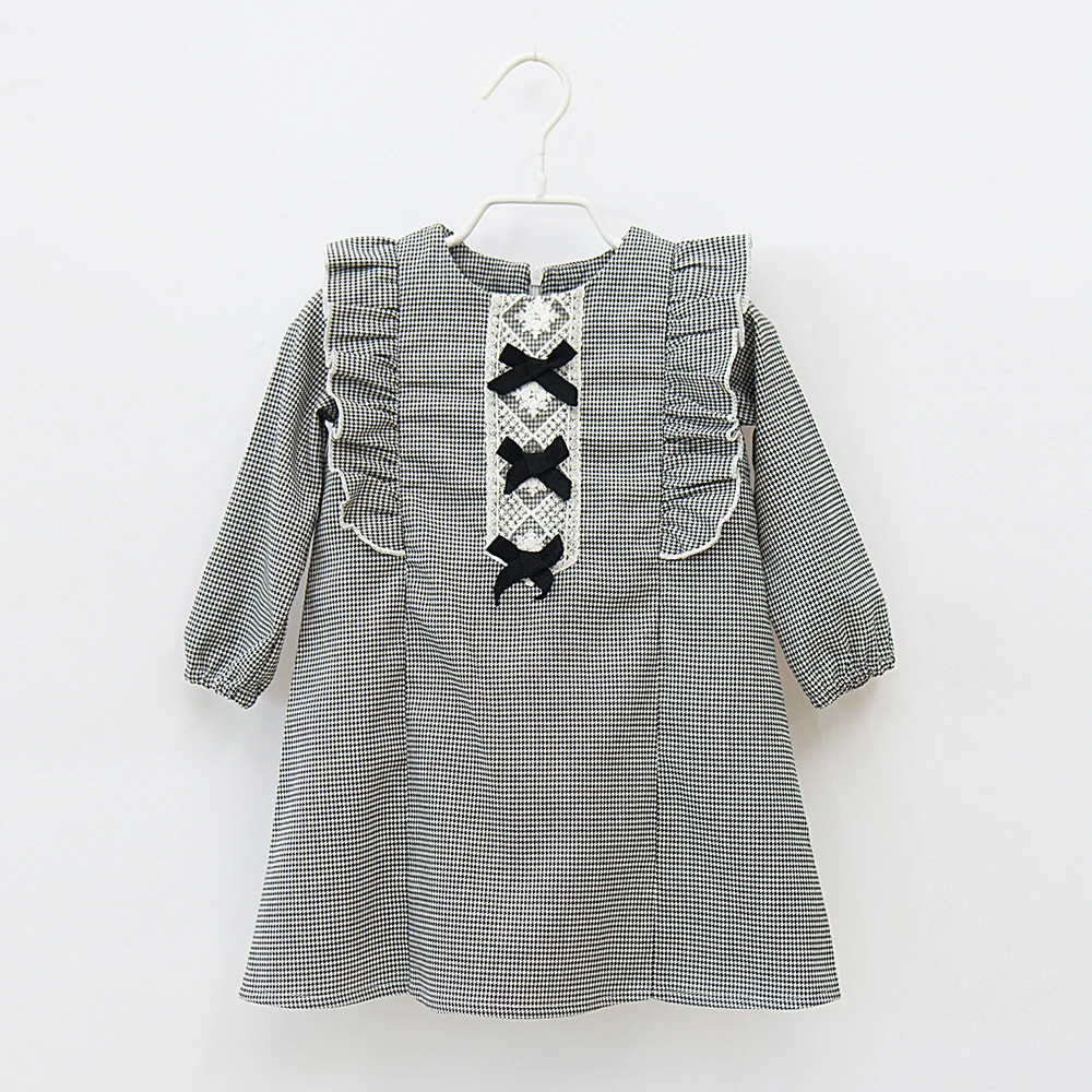 Dream Cradle, Baby Girls Long Sleeve Dress,Baby Tartan Outfit,Kids Plaid Outfit for School,Vintage Sweet Dress Toddler Birthday (9)