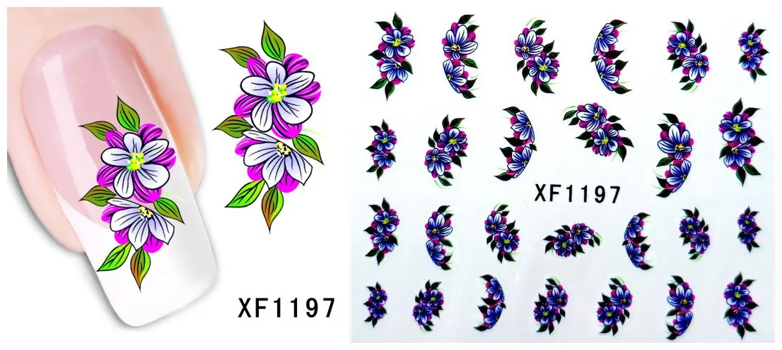 Любовь мультфильм Медведь Дизайн переводные наклейки для ногтей переводные наклейки для девушек и женщин инструменты для маникюра наклейки для ногтей XF1200