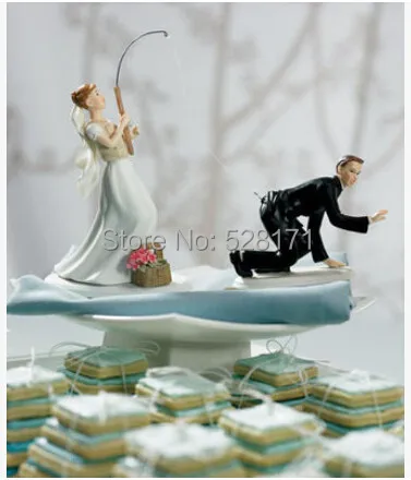 Популярный свадебный Топпер для торта персонализированные Топпер для торта рыбалка в пруд свадебный подарок и украшение