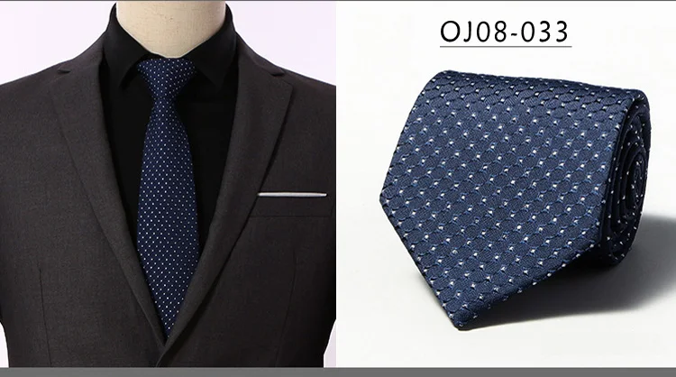 48 стилей, мужские галстуки, одноцветные, в полоску, в горошек, 8 см, жаккардовые Тканые аксессуары для галстуков, повседневная одежда, галстук, подарок на свадьбу