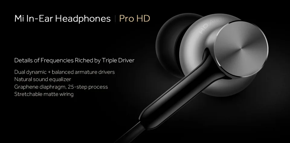 Оригинальные Xiao mi Hybrid Pro HD наушники тройные с mi c шумоподавлением для мобильного телефона Android mi гарнитура в уши