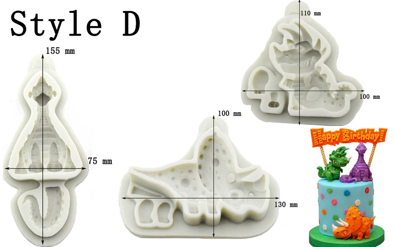 Meibum Jurassic динозавр силиконовая форма для помадки торт дети день рождения пасты Сахар ремесло кондитерские формы для выпечки