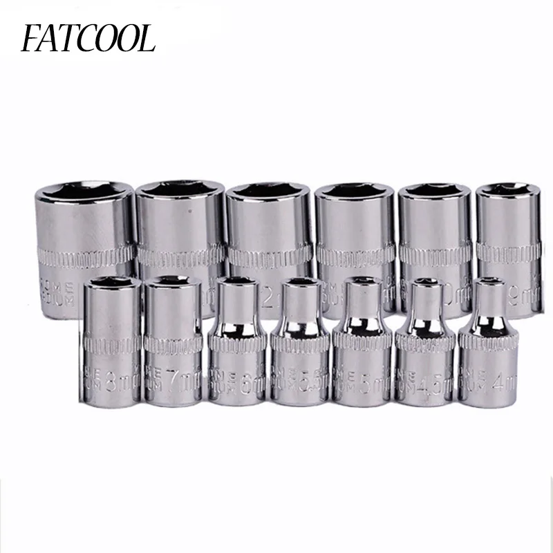 

13pcs 4-14mm Socket Wrench head metric socket set socket wrench kit bolt hexagon allen head torque wrench sleeve head
