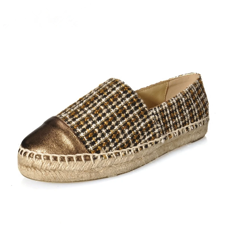 

QueePace Hot Sell Women Espadrilles Top Quali Handmade Sheepskin Casual Loafers Mixed Colors Flat Shoes Slip-on Plus Size 34-42