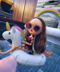 Кукла аксессуары Надувной телефон напиток вечерние плот держатель плавающие банные игрушки для куклы Барби, кукла блайз летний бассейн