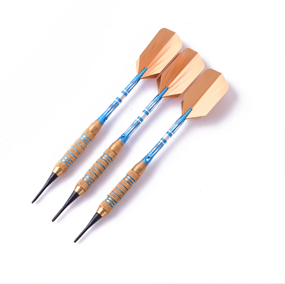 New Yezlieying 3 pieces / set of professional darts 18 grams of yellow soft tip darts aluminum blue darts