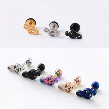 2 шт. = 1 пара титановая сталь тройной Клиф музыкальные ноты мяч винт-назад мяч для мужчин и женщин унисекс пирсинг серьги гвоздики для мужчин