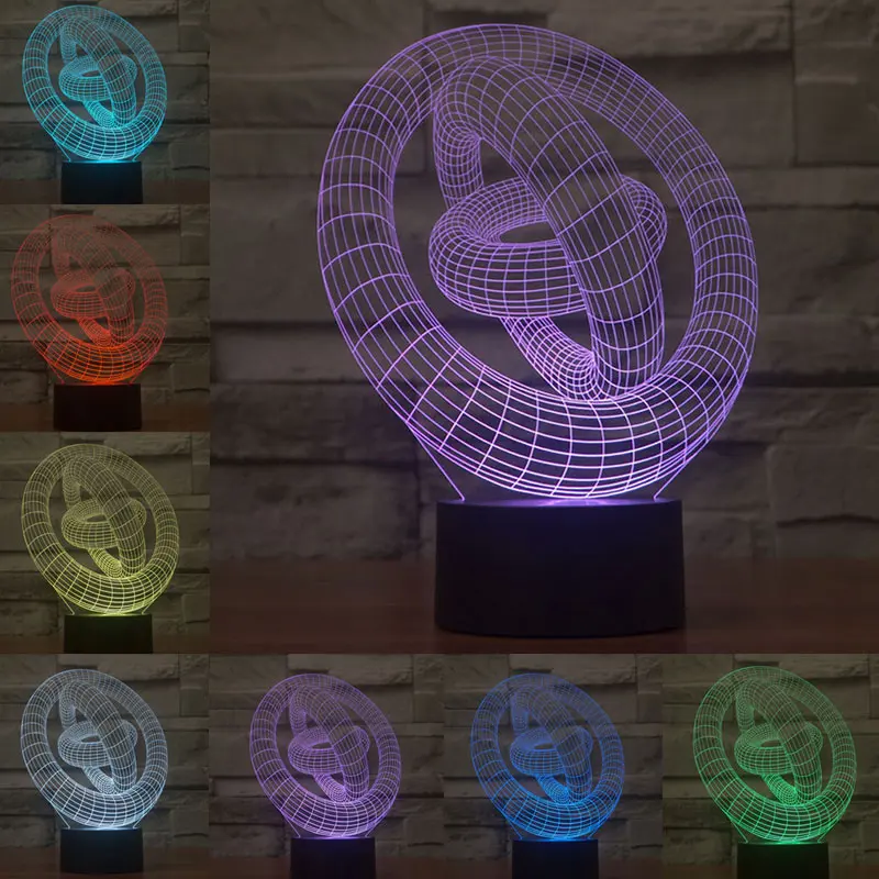 

3D LED Light Bedside Lamp Night Light Desk Mood Lights Multicolors Bedroom Decor Lights CLH@8