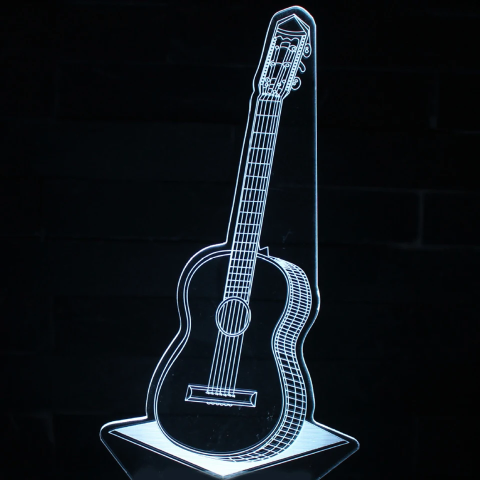 

3D LED Touch Switch Desk Lamp USB Guitar Modelling Decor Room Colorful Musical Instruments Night Light LED Lighting 7 Color Gift