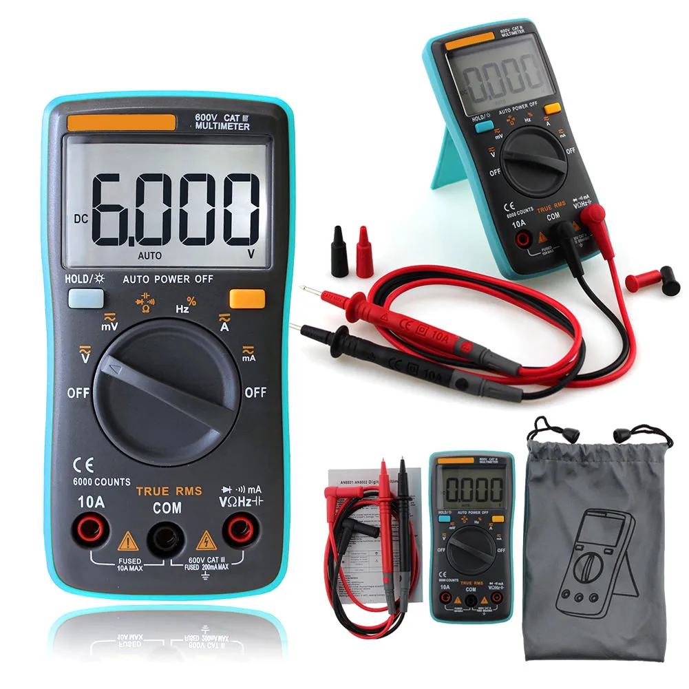 

Portable multimetro Meter Digital LED 1000V Multimeter Backlight AC DC OHM Volt Tester Ammeter Voltmeter Test multimetro AA