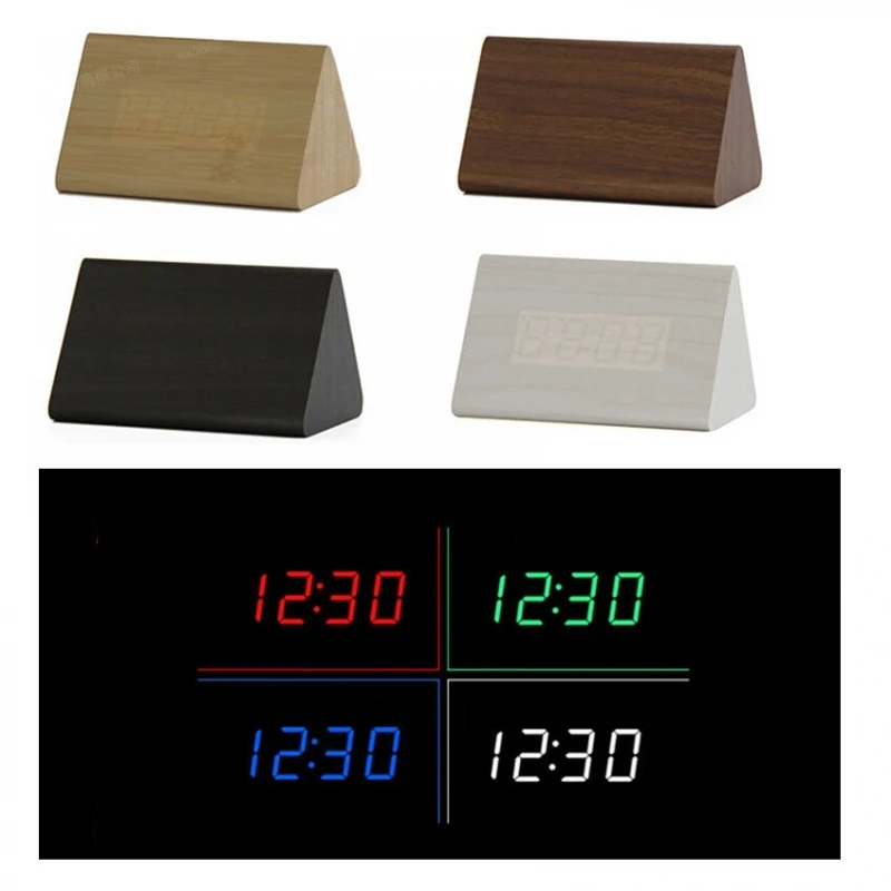 Sound-Control-Triangle-Wooden-LED-Alarm-Clock-Digital-Thermometer-Calendar-Black-Wood-Green-Light_5_800x800