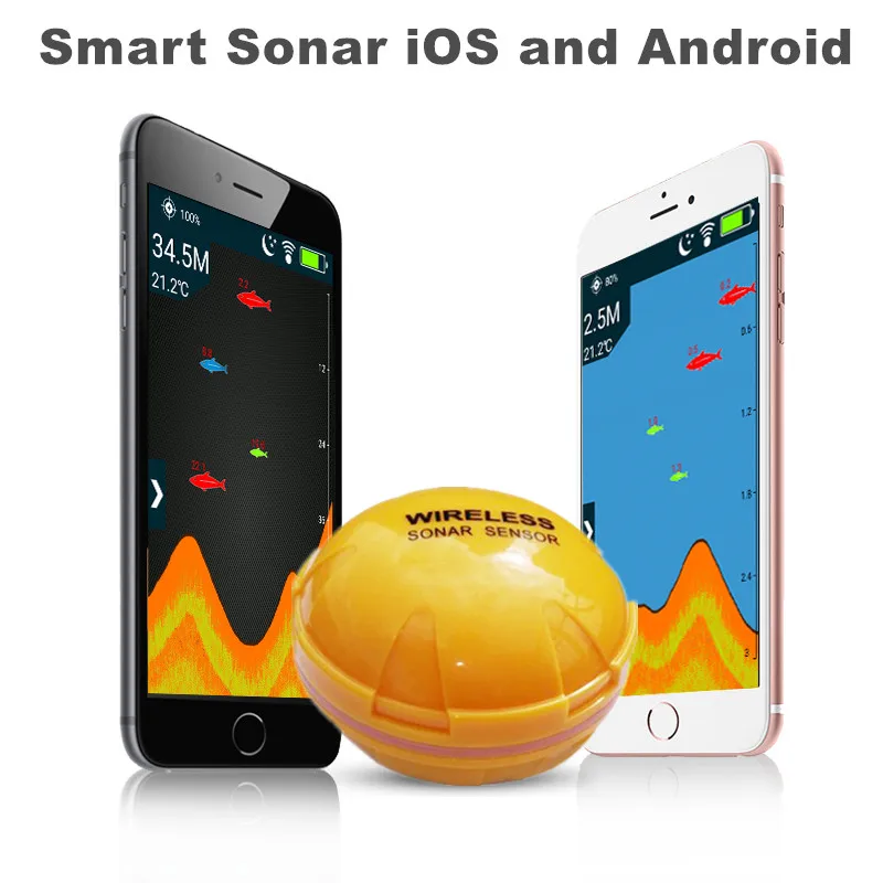 سماعة لاسلكية تعمل بالبلوتوث الذكية صياد السمك ل iOS و الروبوت أسلم سونار صدى سونار fishfinder التطبيق 50 متر/130ft سمك البحر كشف