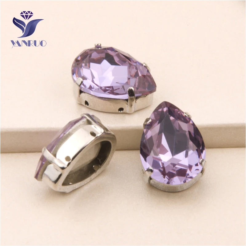 Yanruo #4320 все размеры фиолетовый падение уп Кристальные Стразы для шитья с схватка