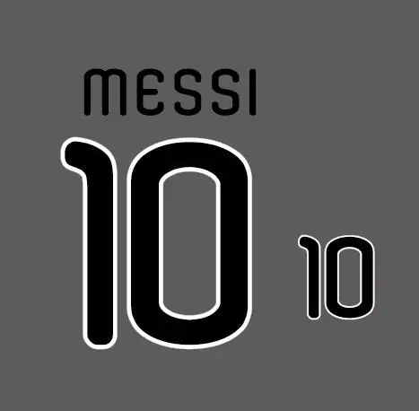 

2010 Messi Nameset Marscherano Printing Customize Nameset Printing Flocking Heat Transfer Badge