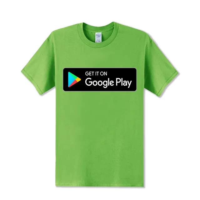 Git to na Google Play drukowany napis t shirty męskie bawełniane koszulki z  krótkim rękawem google hombre Leisure google T shirt google tshirts|Koszulki|  - AliExpress