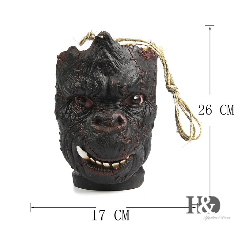 H& D 10 ''ужас злой клоун жуткий голова трюк или лакомство конфеты мешок Хэллоуин страшный кровавый реквизит головная лампа для Хэллоуина декоративные