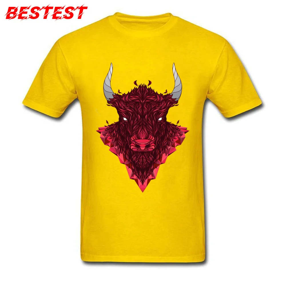 Bull 2 Crew Neck T Shirt Father Day Tees Short Sleeve 2018 New 100% Cotton Europe Tee Shirt Casual Men Wholesale Bull 2 yellow