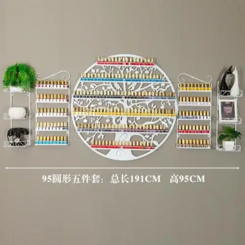 Дизайн ногтей круговой Лаки дисплей стойки Европейский шкафчик для косметики настенная полка настенный - Цвет: 4
