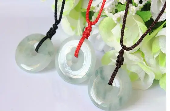 

Authentic natural Burmese stone pendant carved donut pendant necklace men and women jewelry children JADES jewelry
