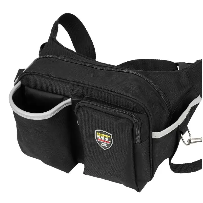 

Jeafa Tool Waist Belt Bag Professional Electricians Tool Pouch Work Bag Cash Register Bag Black