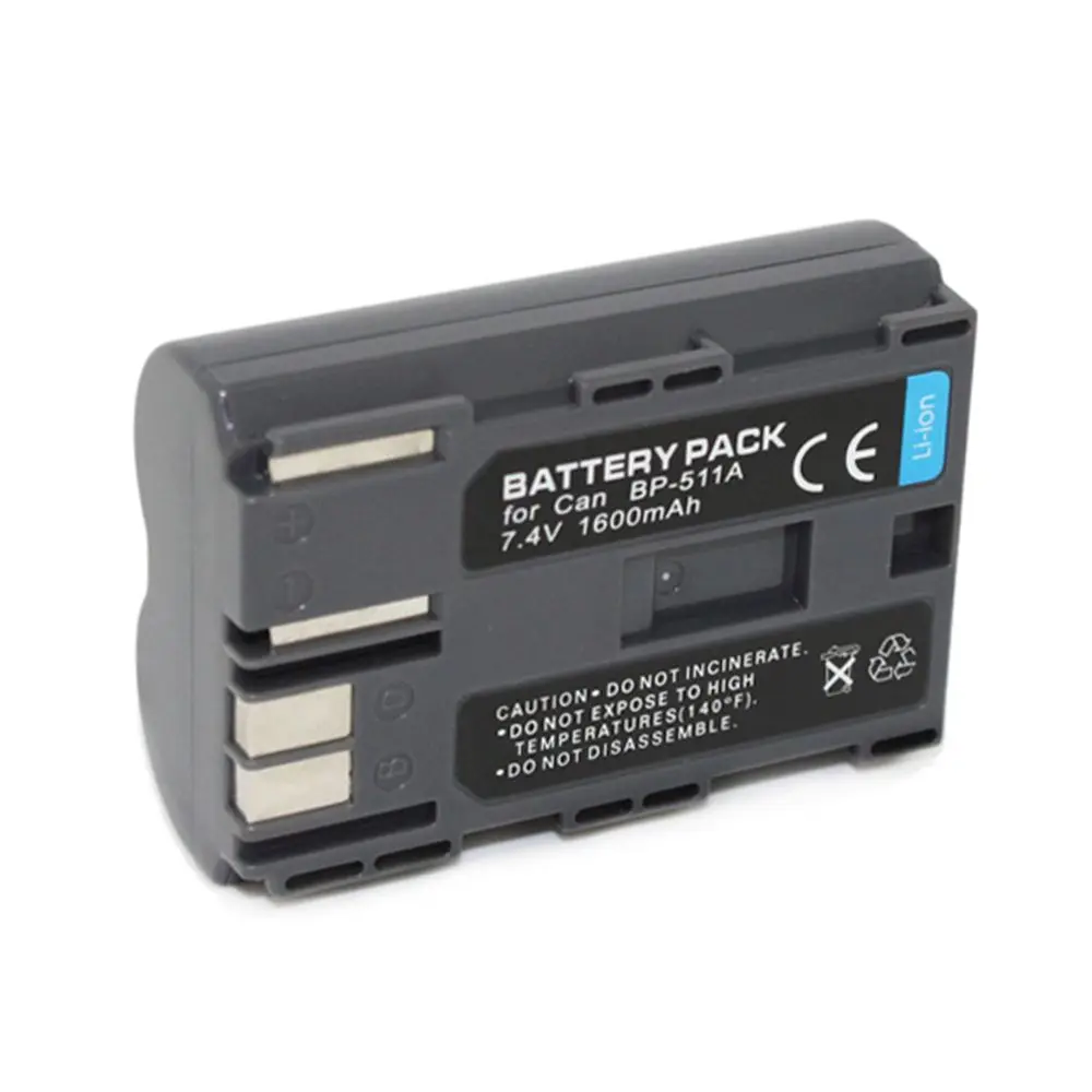 WHCYonline 1600 мА/ч Φ BP 511A BP511A Аккумулятор для камеры Canon 40D 300D 5D 20D 30D 50D BP-511A ZR30 |