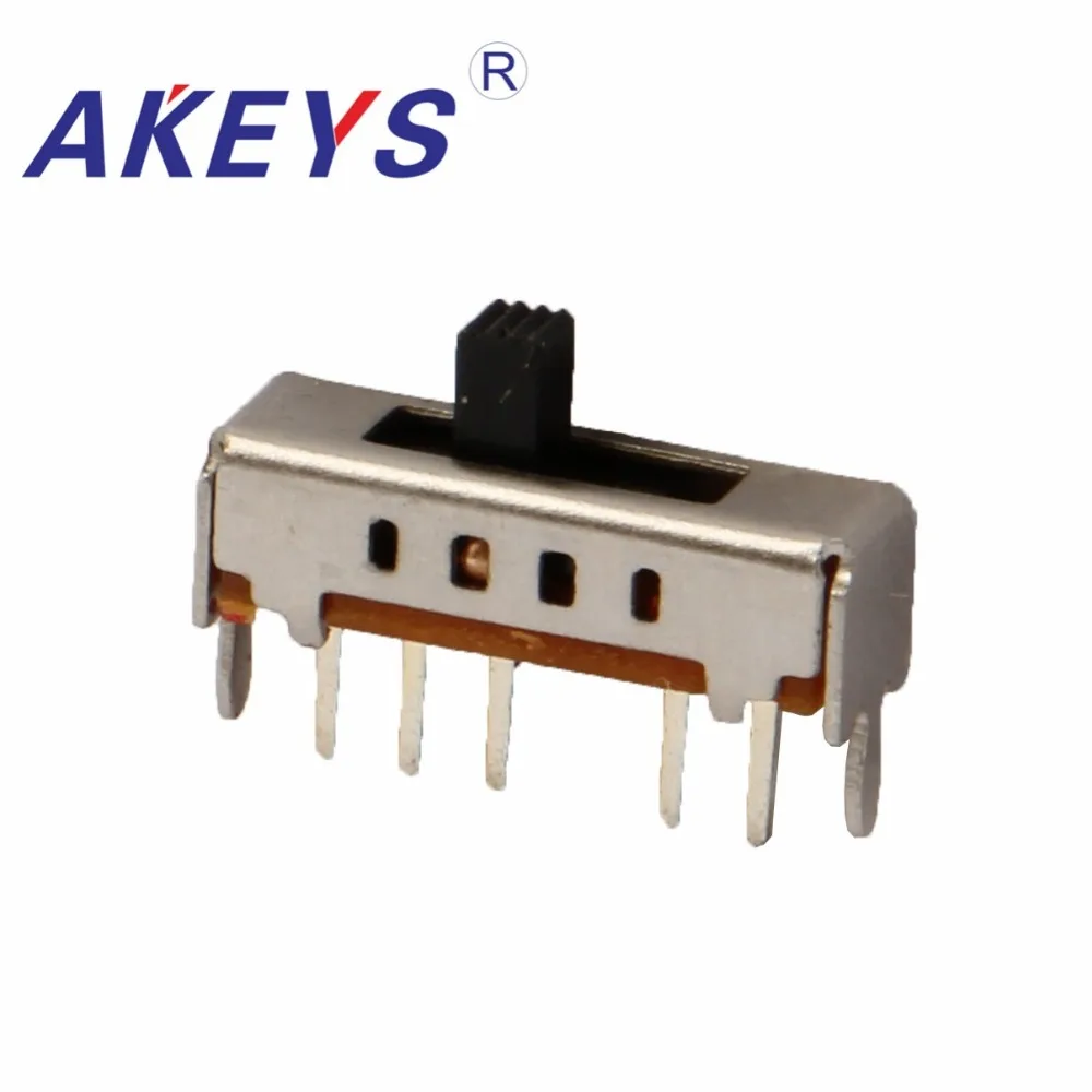 

30PCS SS-14D02 Single pole four throw 4 position needle spacing 2.0mm slide switch 5 pin verticle type with 2 fixed pin